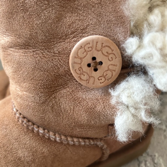 UGG Tan Shearling Button Boots - Picture 2 of 4
